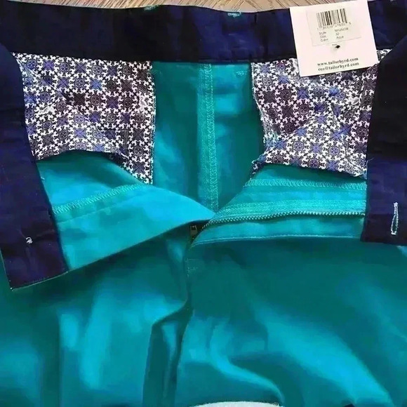 Tailorbyrd Collection NWT flat front, aqua men’s shorts. Size 32 - Picture 5 of 9